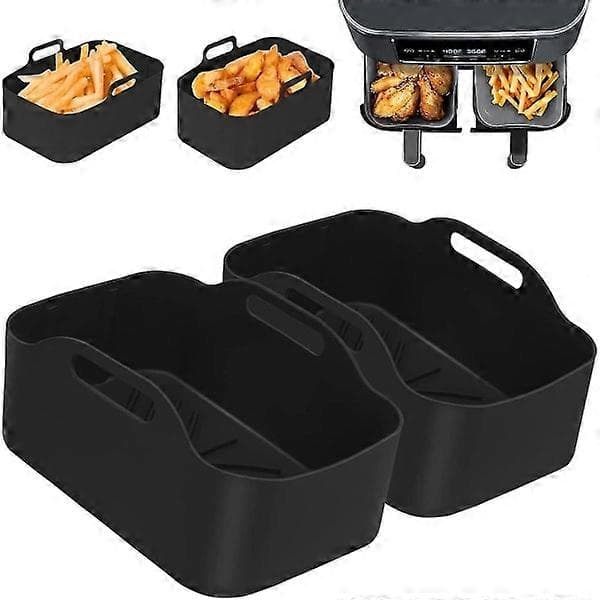 2 stk. silikonpotte for ninjaer med doble airfryere, dobbel airfryer silikonkurv, airfryer stativtilbehør for airfryer, ovn og mi