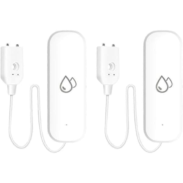 2 stk. Vandlækagedetektorer, Tuya Smart Home Wifi Vandlækage Immersion Sensor Detektor, App Alarmstyring