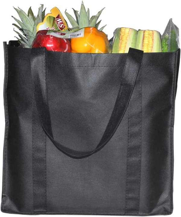 6 Pak Genanvendelige Indkøbsposer med Håndtag, Ikke-vævede Shopperposer - Holder 44+ lbs (20 KG) - Ekstra Store & Holdbare Foldbare Indkøbsposer
