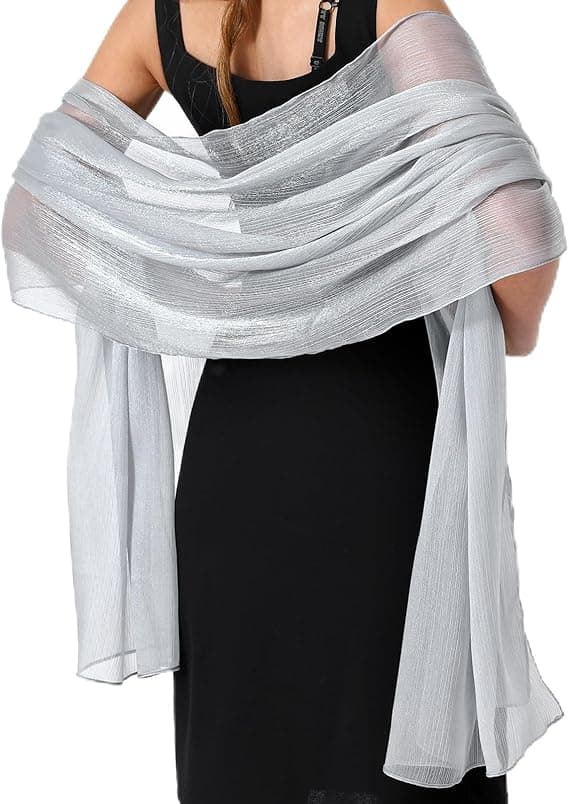 Sjal for kvinner, mykt og elegant silkesatin-sjal for brude, brudepiker, bryllup, fest, ball og formelle anledninger