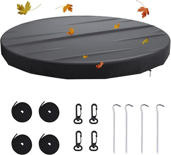 305×20CM Oxford-stoff Bassengdeksel Med Spenne+Tau+Markspiker - Overjordiske Bassengdeksler Mot Støv, Sammenleggbare Solskjermer For Basseng, UV 305×2