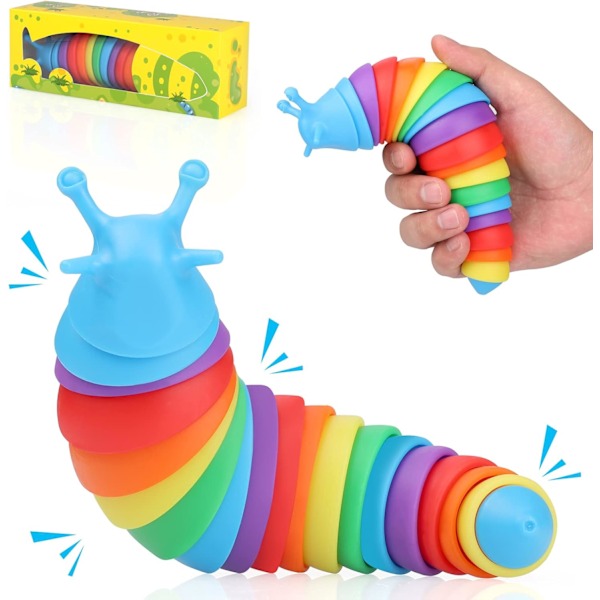 Sensoriske Leker, 3D Leddete Snegle Insekt Leker, Fleksibel Snegle Sensorisk Leke