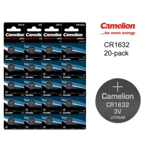 CR1632 20-pack Lithium batterier Camelion CR 1632 3V batteri Silver 090c |  Silver | 56 | Fyndiq