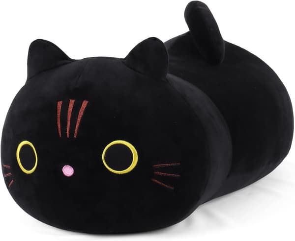 14\" Sort Kat Plys Pude, Kawaii Kat Plysdyr Killinger
