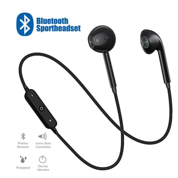 Nya sport trådlösa hörlurar för iphone och samsung|svart svart 16fe | Svart  | Fyndiq