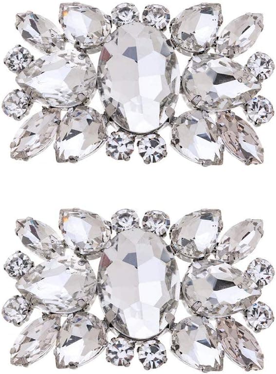 2 stk. Fashion Dame Krystal Rhinestone Sko Clips Dekorationer til