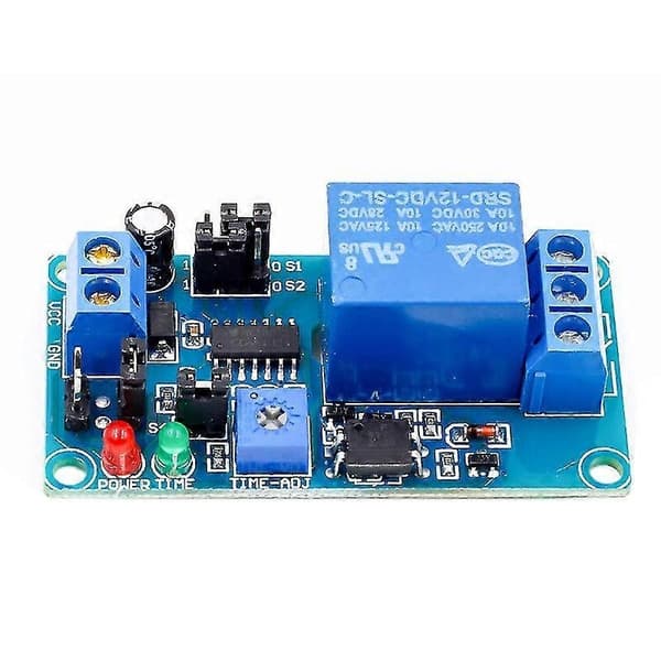 12V DC Forsinkelsesrelæ Forsinkelse Til/Forsinkelse Fra Tænd/Sluk Modul med Timer - WELLNGS