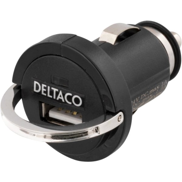 DELTACO Deltaco Strömadapter Från Cigguttag 12~24v Till 1xusb 5v 1,2a, S