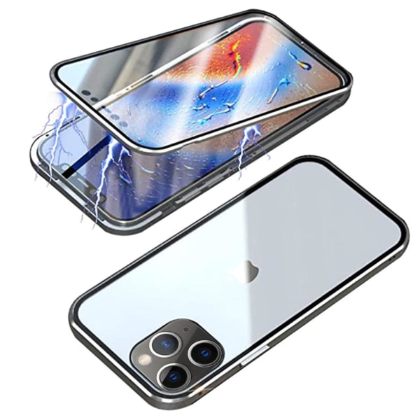 Floveme Stilfuld Magnetisk Dobbeltskal - Iphone 12 Pro Max Silver