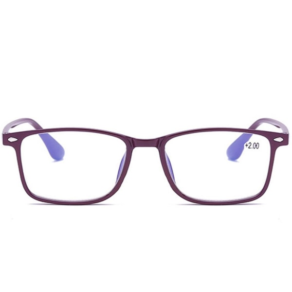 Floveme Stilfulde, Komfortable Anti-blåt Lys Læsebriller (+1,0 - +4,0) Lila 1.0