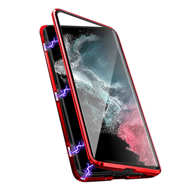 Floveme Smart Dobbeltsidet Cover - Samsung Galaxy S21 Ultra Röd