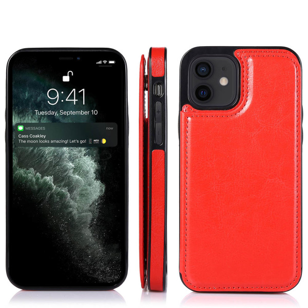 Nkobee Etui Med Kortpladser - Iphone 12 Mini Röd