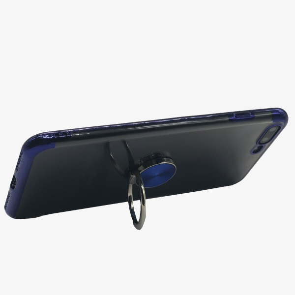 Skyddande Silikonskal Med Ringhållare - Iphone 7 Plus Svart
