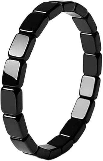 Hematittarmbånd for menn, Hematittarmbånd kompatibelt med selvtillit Naturlig hematittstein Perlearmbånd Elastiske helbredende armbånd