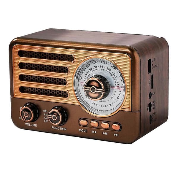 Bærbar Retro Radio Mini FM/AM/SW Radio Modtager Vintage Bluetooth Højttaler med LED Lommelygte Supp