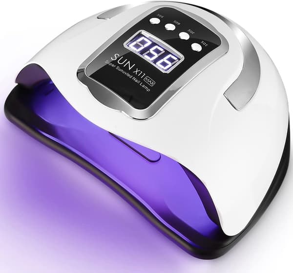 UV LED -kynsilakkalamppu, 280 W:n ammattimainen automaattikuivain, 66 lamppua nopeaan kuivaukseen, suuri LCD-näyttö, 4 ajastinta 10/30/60/99 s