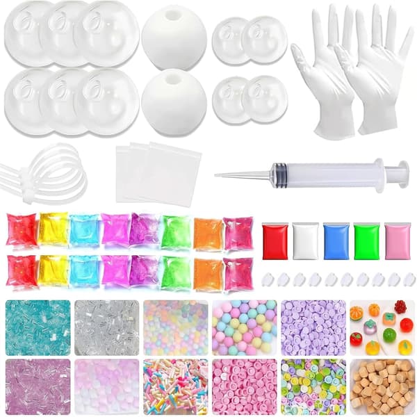 DIY Stressballer, Klembar Fyllbart Sett, Kreativt Stresslindringssett med Oppblåsingsverktøy, DIY Sensorisk Leketøy for Barn og Voksne, Ideelt Hjem, S