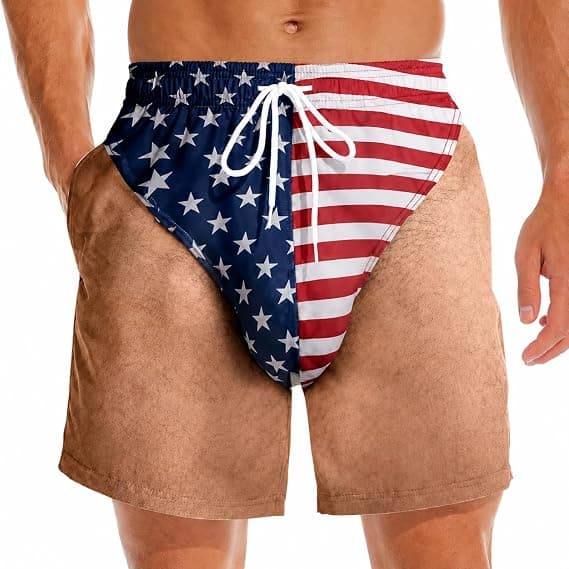 Personlige morsomme patriotiske badebukser for menn, amerikanske strandshorts, sommergaver til menn, venner, M