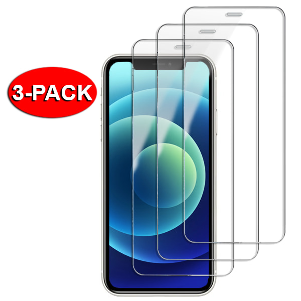 3-Pack - iPhone XR Härdat Glas Skärmskydd