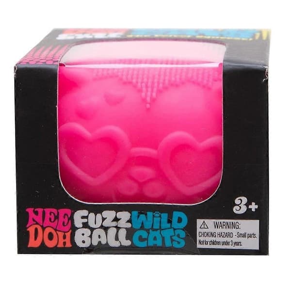 Fuzz Wild Cats Squishy Ball Myk Tøyelig Klemmeleke, Søt Katte-design med Hjerteformede Solbriller, Lindrer Angst og Stress, Perfekt for Festposer...