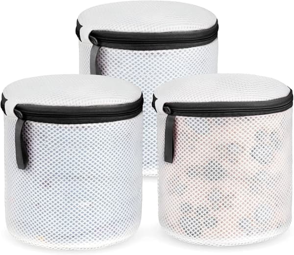 3 kpl rintaliivien pesupusseja vetoketjuilla, verkkopesupussit, uudelleenkäytettävä pesukonepussi herkille puseroille, alusvaatteille, rintaliiveille,