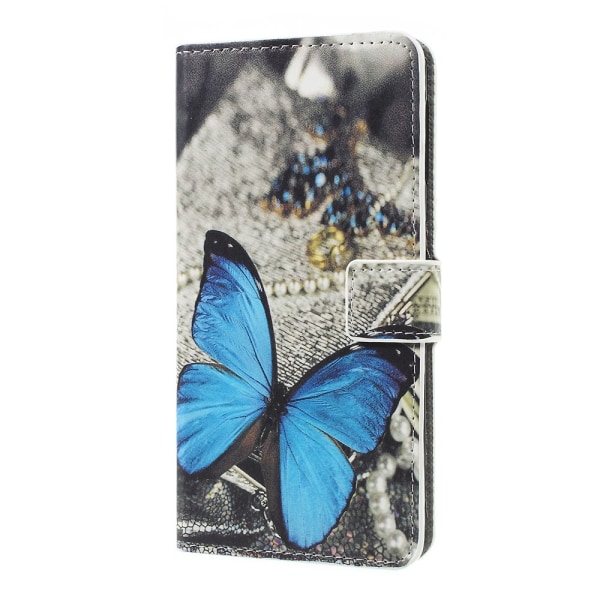 Taltech Plånboksfodral För Samsung Galaxy A7 2018 - Blå Fjäril