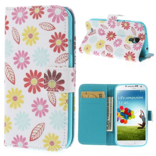 Tecknade Blommor - Plånboksfodral Till Galaxy S4