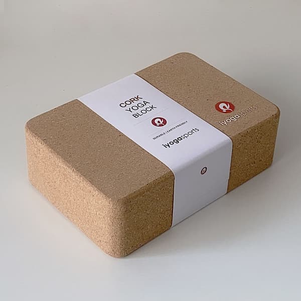 Korkblok Yoga Blokke Sæt med 2 Øko-holdbare Kork fra Portugal, Dimensioner: 2 stk. - 23 x 14 x 7,5 cm