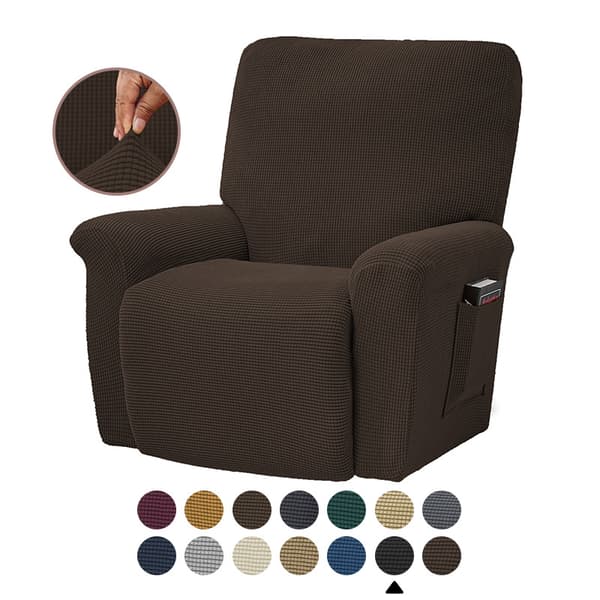 Allsidig elastisk lenestol sofa trekk i ensfarget polarfleece, sofa putetrekk for alle årstider, lenestol trekk