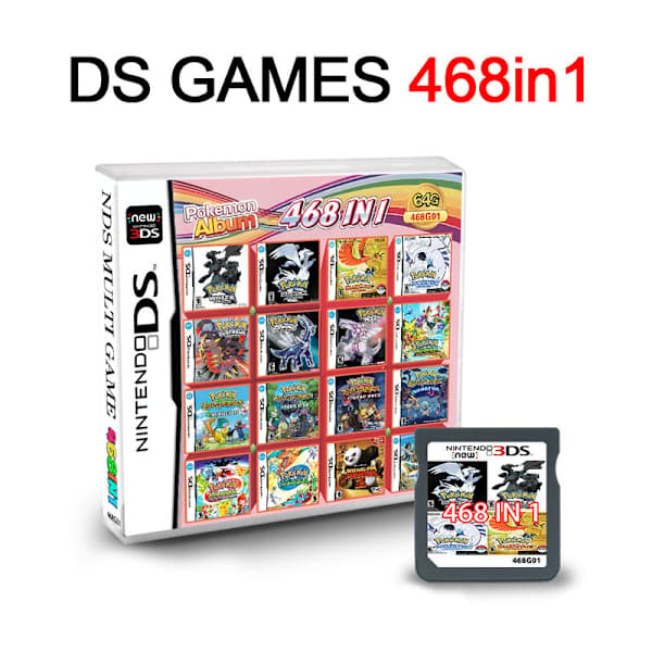 468 i 1 Album Videospillkort Kassett Konsollkort for Nintendo Ds 3ds 2ds Nds Ndsl Ndsi 468 i 1