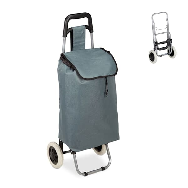 Sammenleggbar handlekurv, bærbar rullende handlekurv med hjul for shopping og reise
