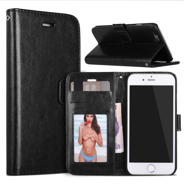 CherrysC Iphone 7+/8+ Plus Plånbok Fodral Skal Clutch Case Svart
