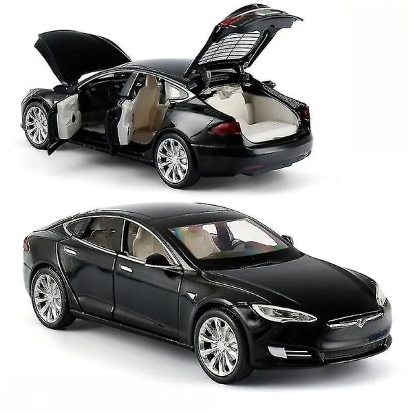 1/32 Tesla Model S Suv Leksaksbil Modell Diecast Legering Metall Miniatyr Ljud Ljus Dra Tillbaka 1:32 Samling Present För Pojke Barn TESLA MODEL S 100D1