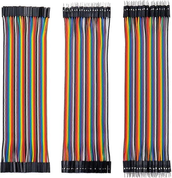Bygeltrådskabel 3 x 40 st vardera 20 cm, 3 i 1 Dupont kopplingsdäckkablar, hane till hona, hane till hane, hona till hona, för Arduino, Raspberry