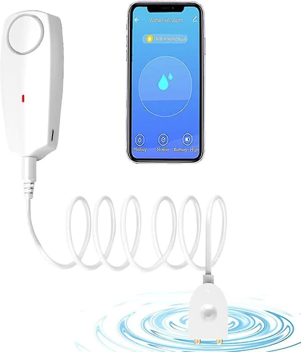 Vannalarmsensor, WiFi-vannlekkasjedetektor, Flomlekkasjevarsler, Fjernovervåking