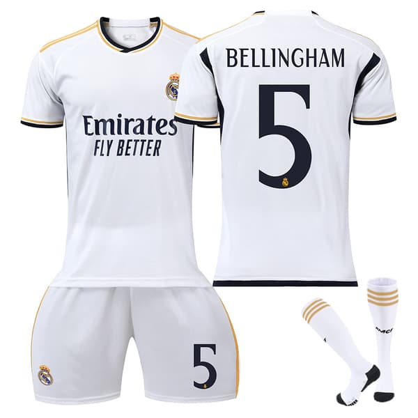 23-24 Bellingham 5 Real Madrid -paita Uusi kausi Uusimmat Aikuisten Jalkapallopaidat lapsille