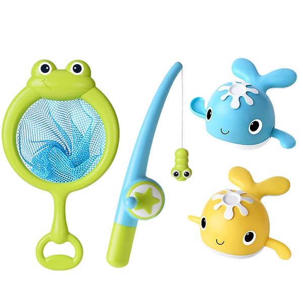 Magnet Baby Bath Fishing Toys - Clockwork Swimming Whale Tub Toy