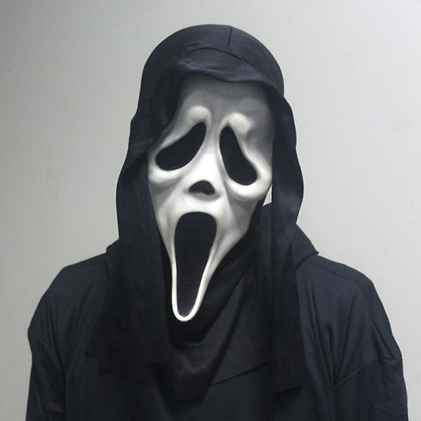 Halloweenmask Demon Skrikande Ghostface Mask Rolig Dödsmask Horror Skalle Mask Manus Dödsfarlig Dekorativ Halloweenfesttillbehör