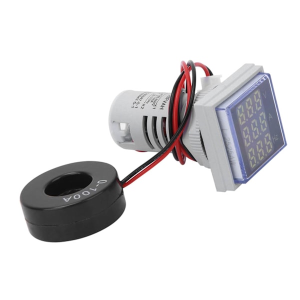 Multifunksjonelt digitalt meter kvadratisk 3-sifret display AC spenning strøm Hertz tester hvit