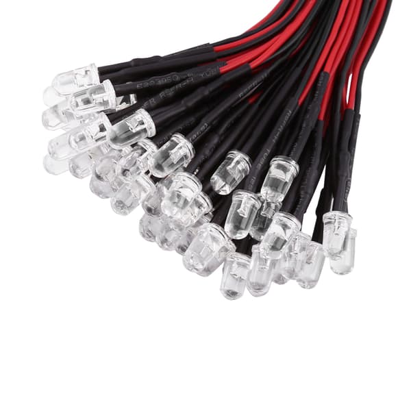 50 stk. Forbundne DC12V Diffuse LED-dioder Multi Farver Lys 5 mm Langsom Blinkende (#8)
