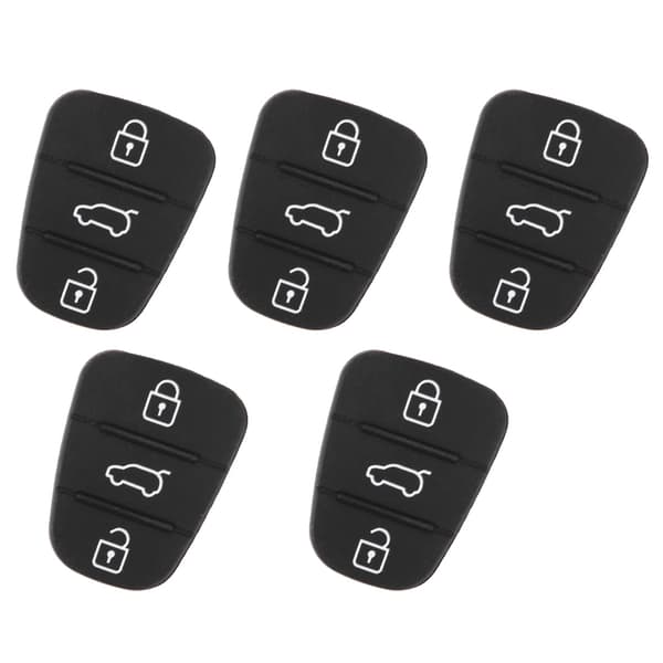 5 stk. erstatningsnøkkel skall gummi 3-knapps pute passer for Hyundai passer for Kia (uten bokstav)