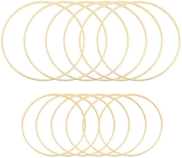 12 stk Drømmefanger Ringer Sett, 15cm / 20cm Bambus Ringer DIY Bryllupskrans Håndverk Hoop Ringer For Vegg Henge Håndverk Tørkede Blomster Jul
