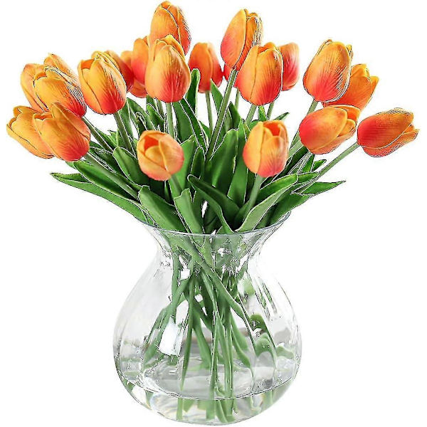 Konstgjorda tulpaner i latex, 20-pack, konstgjorda blommor för bröllopsbuketter