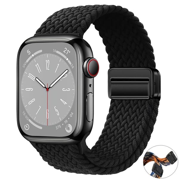 Elastisk vævet nylon Solo Loop rem til Apple Watch 38mm til 49mm