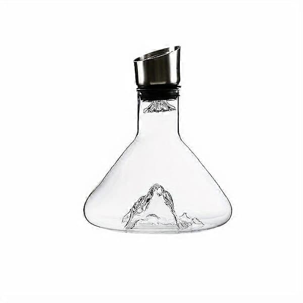 1 stk 1500 ml Vinglasskaraffel, Hjemmekaraffel, Kreativ Isfjellbunn Krystallglass Filtrert Vinkaraffel for Hjem, Bar, Eksklusiv Vin (FMY)