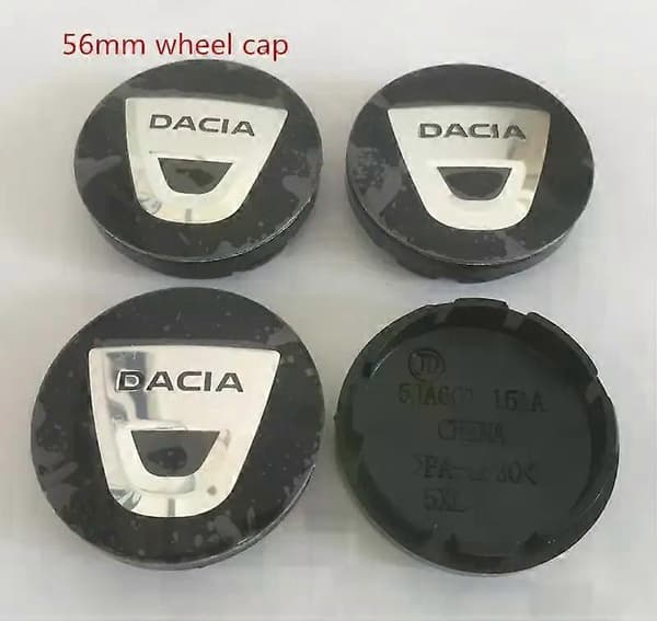 4 stk. 56 mm 60 mm Dacia Bilhjul Senterdeksel Navkapsel Merke Emblem Klistremerke kompatibel for Dokker Lodgy Logan Sandero Duster Stepway