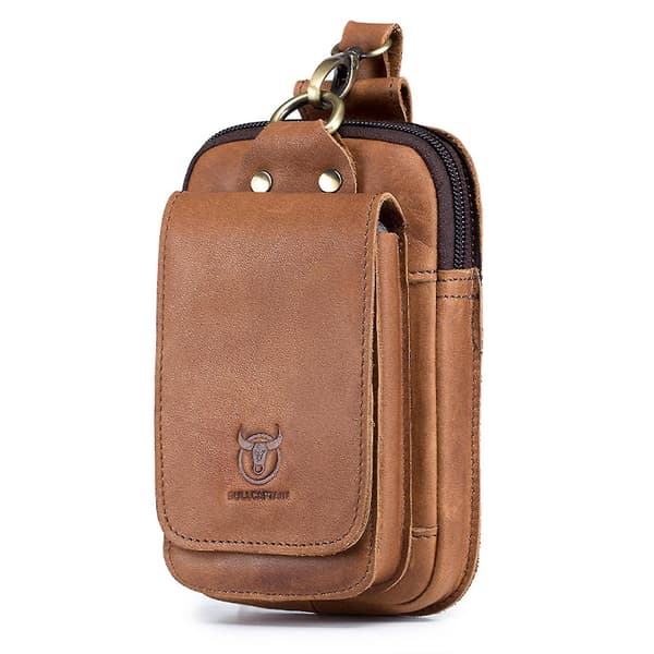 Herre Vintage Lær Belteveske Reise Mobiltelefon Pung Lommebok Midjebelte Fanny Pack