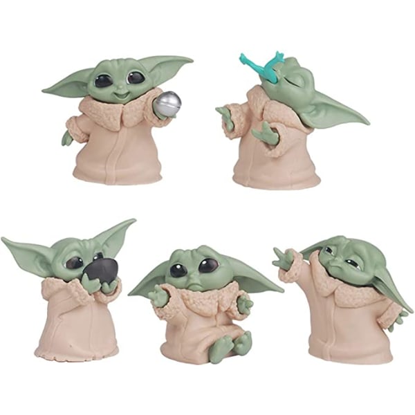 No name 5 Pakke Baby Yoda-gaver, 2-6 Cm Yoda-dukke, Yoda-legetøj,