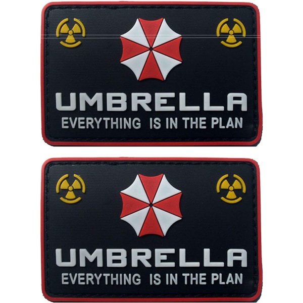 No name 2 Stk Resident Evil Umbrella Corporation Pvc Patch Badges Emblem