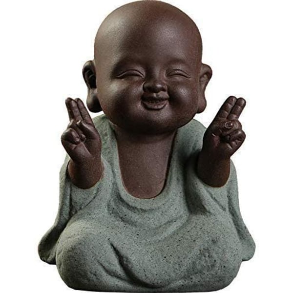 No name Keramisk Lille Sød Buddha Statue Munk Figur Creative Baby